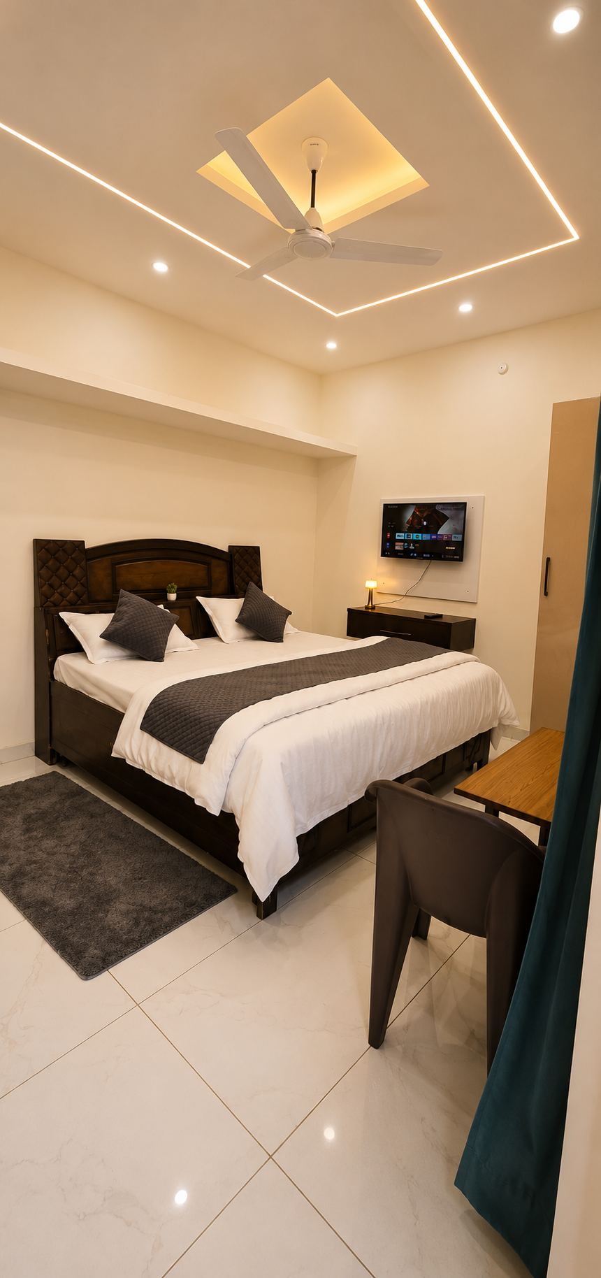 Bedroom 1 at Sukoon Stays Bhimtal — king-size bed