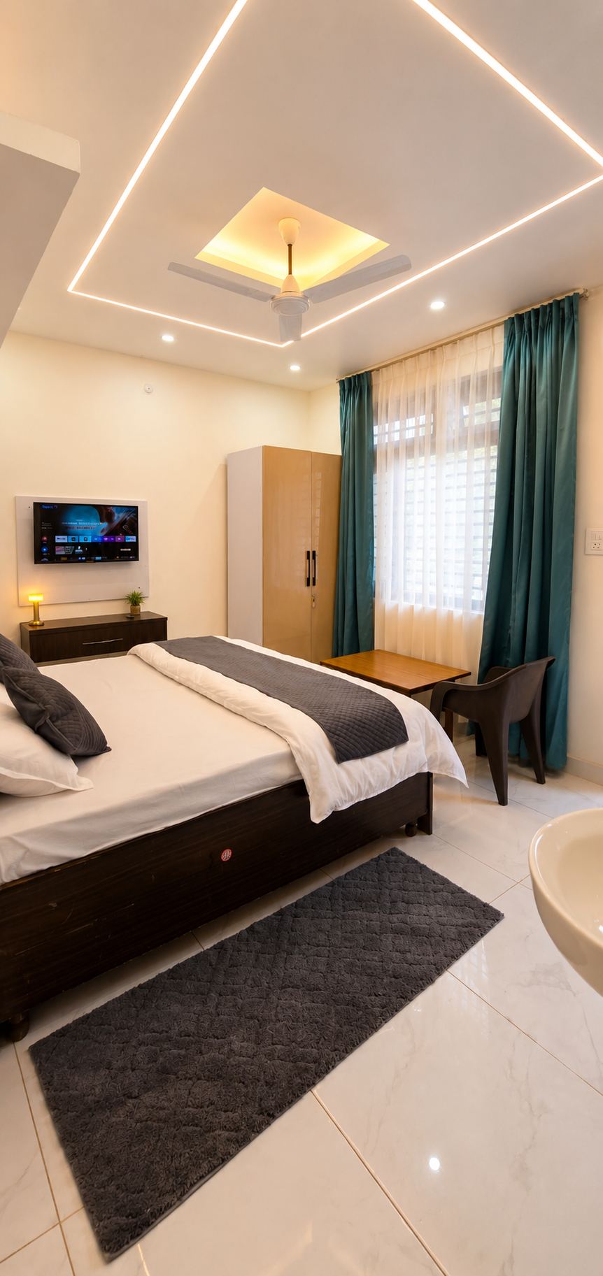 Bedroom 2 at Sukoon Stays Bhimtal — king-size bed